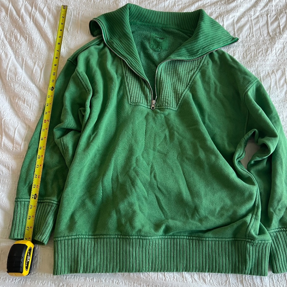 Green Aerie Oversized Pullover Size Medium Quarter Zip